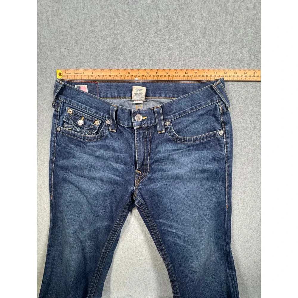 True Religion Mens Straight Leg Jeans Blue Medium Wash Made in USA Size 36